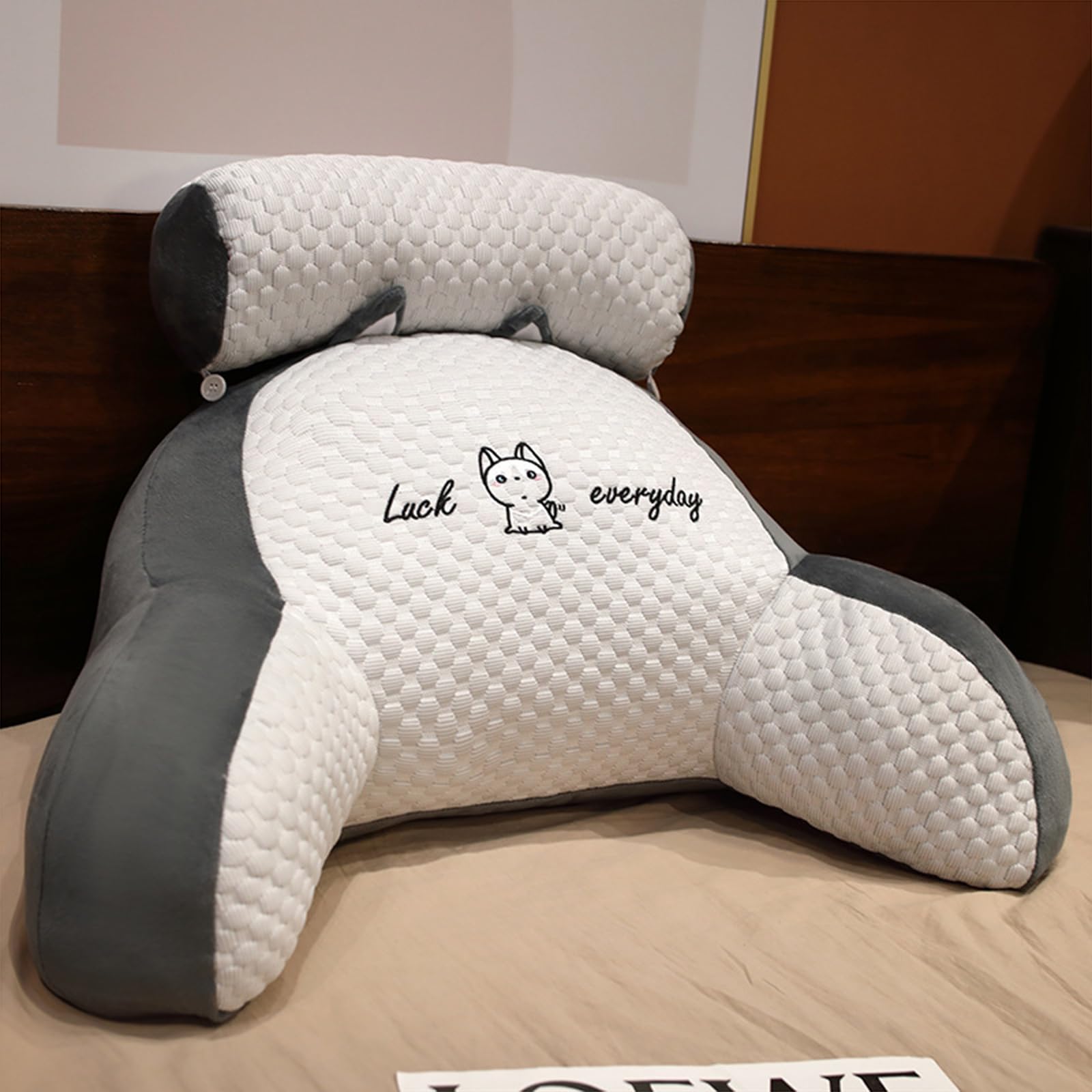 Coussin de lecture lit et canapé Husky 70cm dossier velours