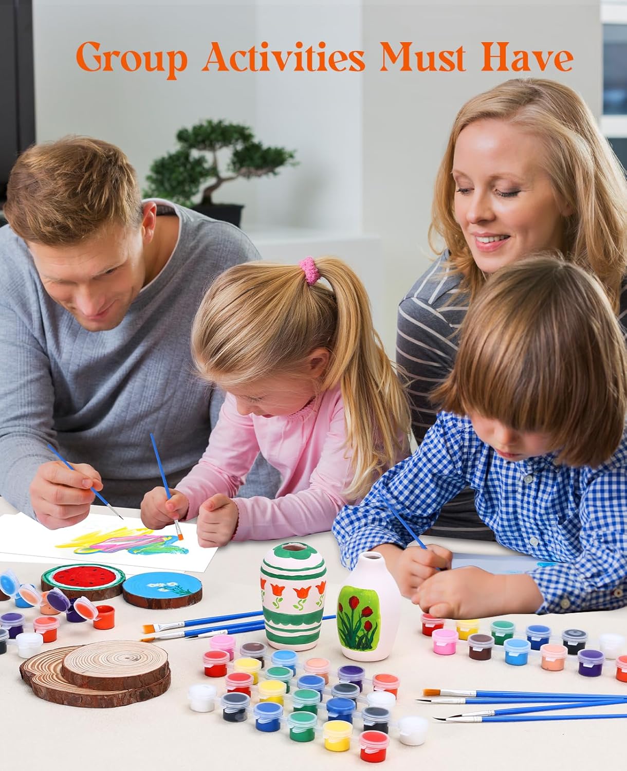 Yeeart 30Pack Mini Acrylic Paint Set,12 Colors Acrylic Paint Strips for Kids, 360 PCS Kids Paint Set Container Strips Storage, Craft Paint for Home Birthday Classroom Party Favors