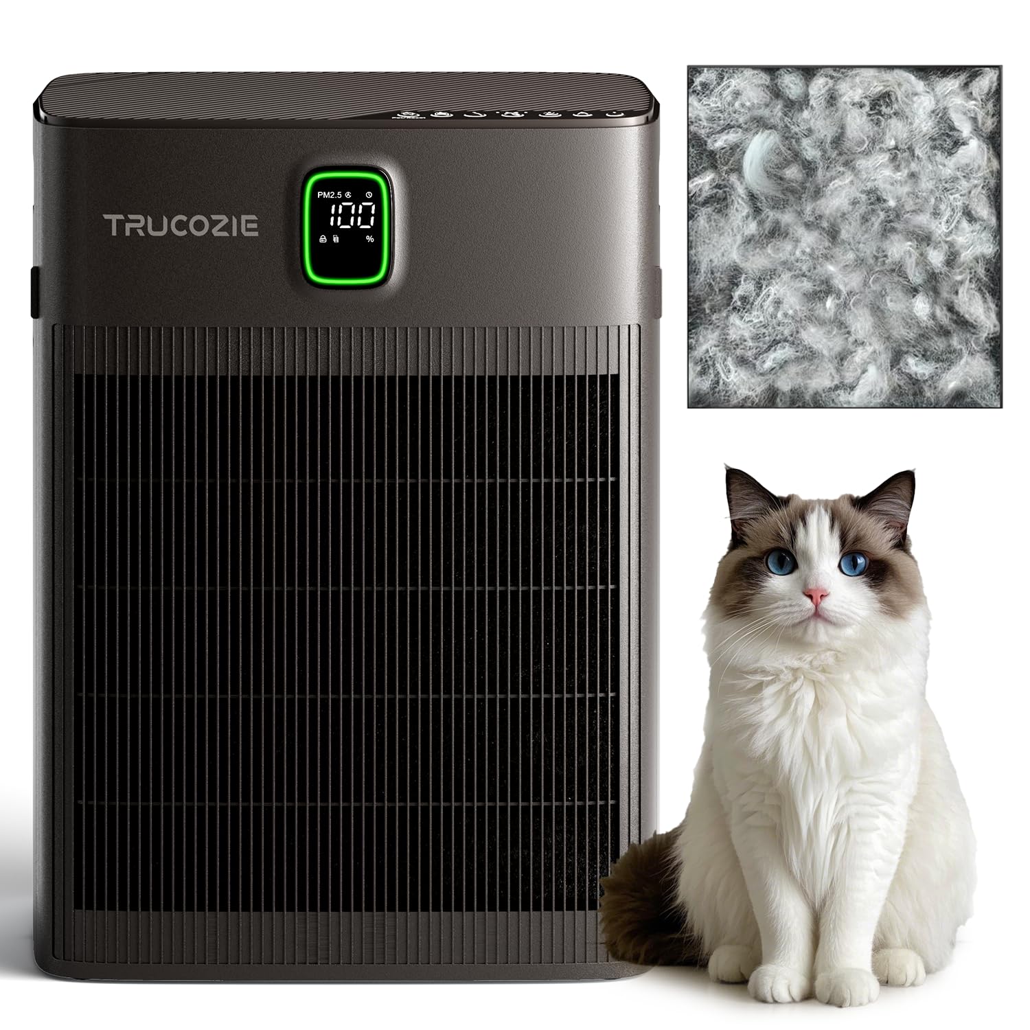 Trucozie T554 Air Purifier for Home Up to 2000 Ft in 1 Hr with Washable Pre-Filter Air Purifier