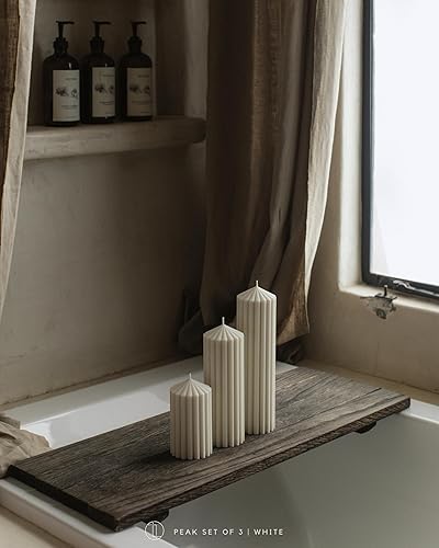 Miniatura 9 de LAWA - Vela de pilar de pico acanalado  Vela grande y hermosa hecha a mano con aroma de cera de soja, elegante vela estética de burbujas, regalo de