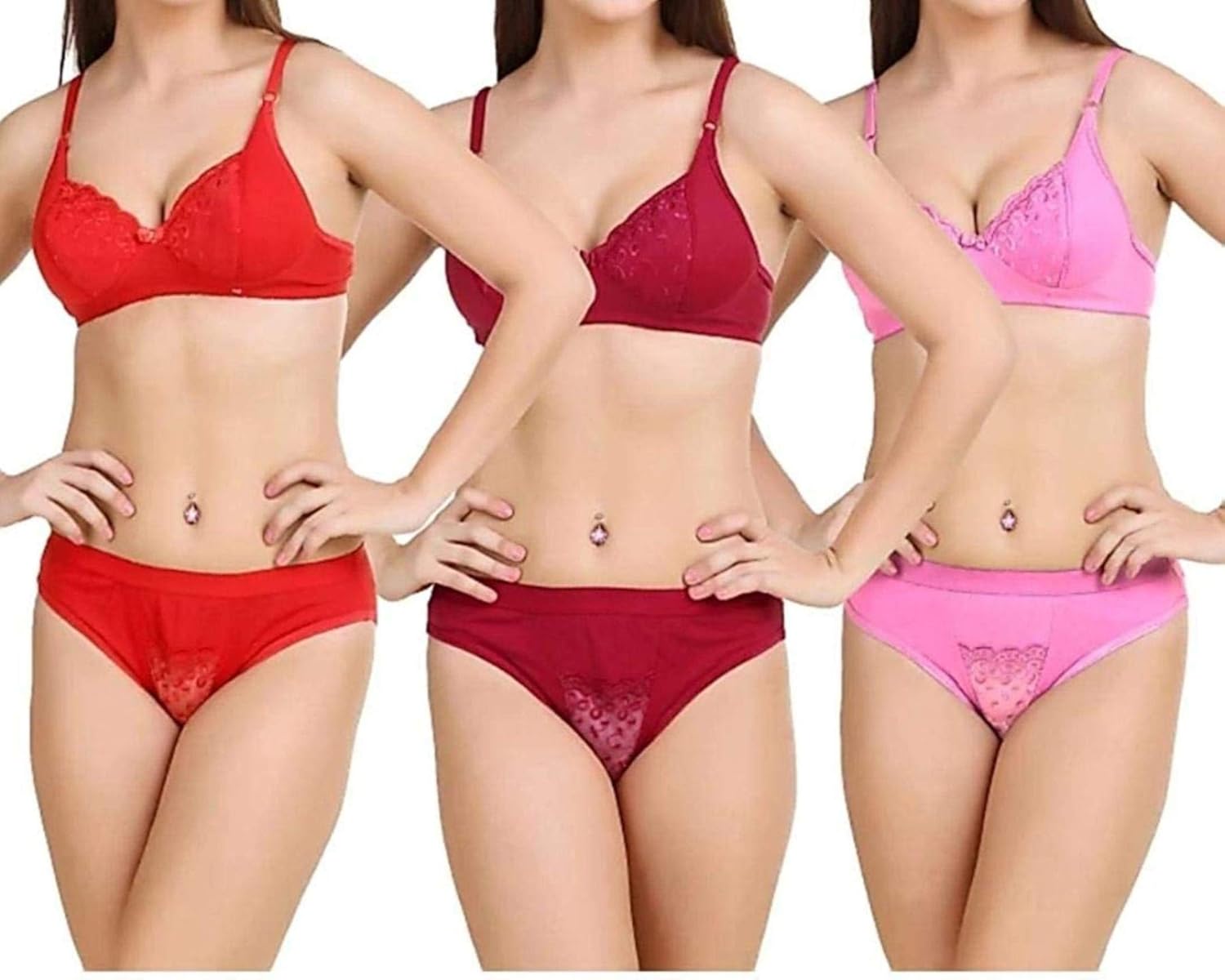 Buy HOBBY Lingerie Set Women’s Cotton Bra Panty Set for WomenLingerie