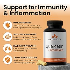 Luma Nutrition Quercetin 500mg - Quercetin with Bromelain Supplement - Antioxidant - Immune Support - Vegan & Gluten-Free - 60 Capsules