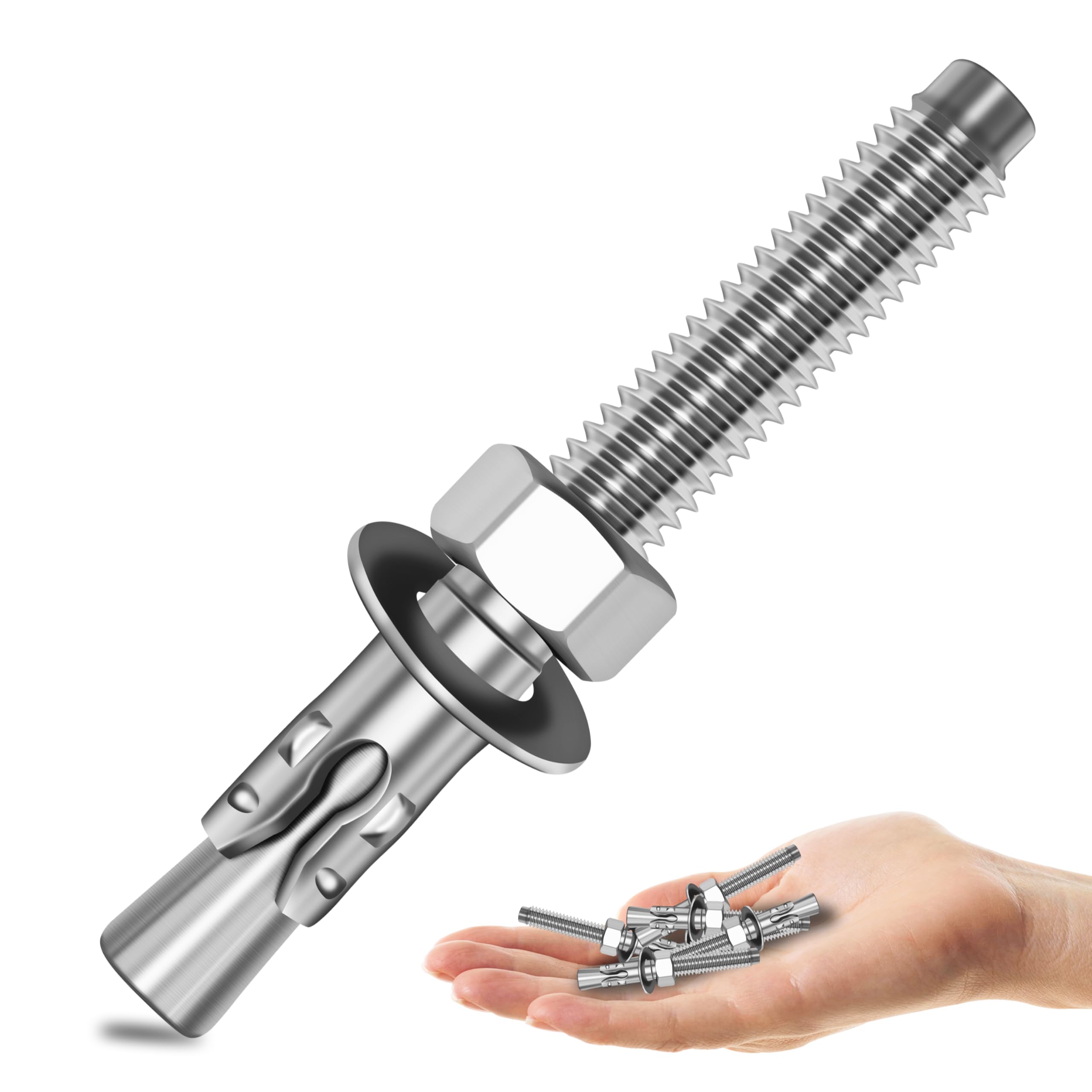 Stainless Steel Wedge Anchors - Secure Concrete & Brick -12 Stainless Steel Wedge Anchors - Secure Concrete & Brick -12
