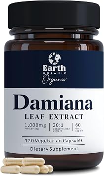 Damiana Capsules 1000 mg | Damiana Leaf Extract 201 Concentrated Herbal Supplement | Botanical Wellness Formula | Plant Based | Non-GMO | 120 Veg Capsules