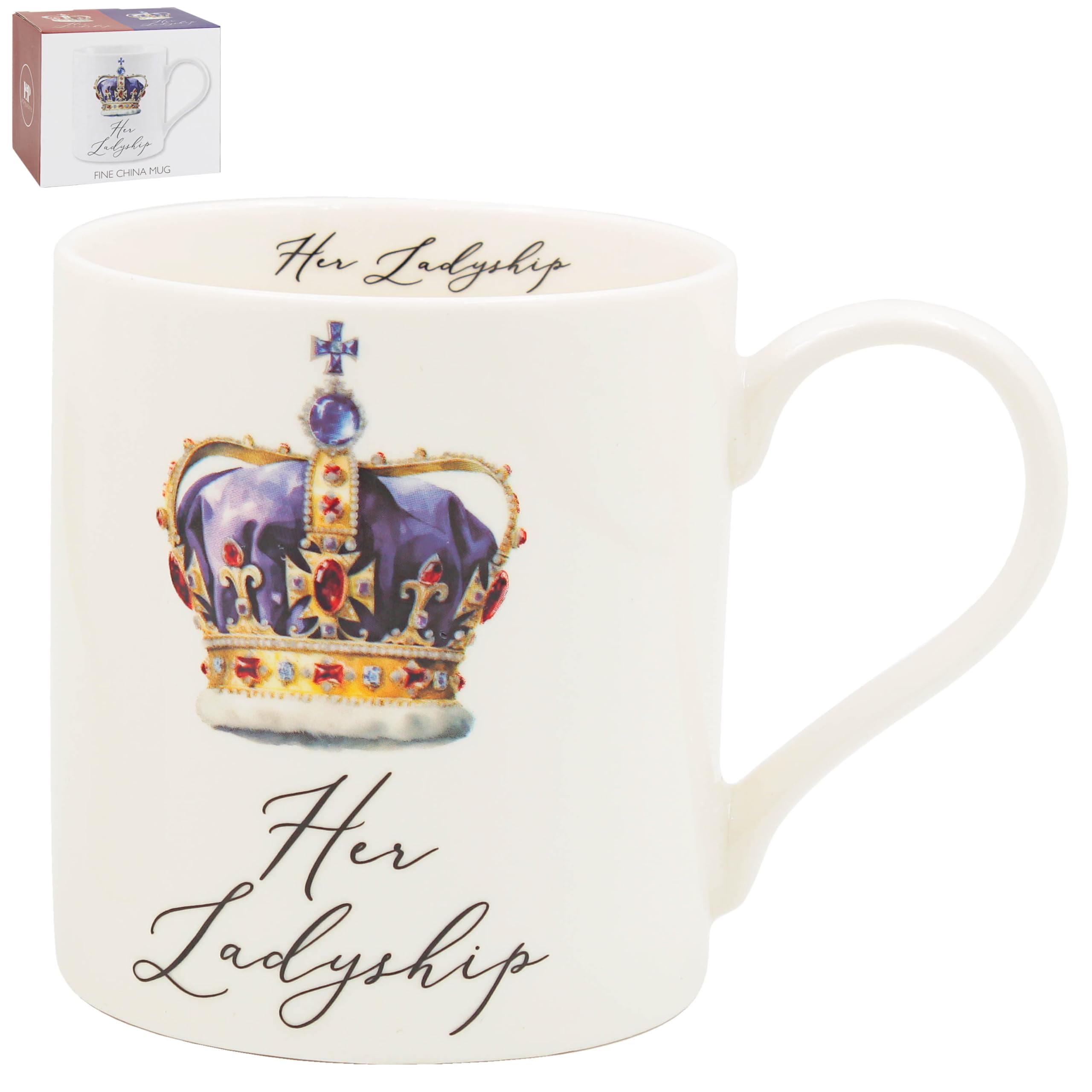 Lesser & Pavey His N Hers Her Ladyship Mug 350ml for Coffee, Tea and Hot Drinks | Reusable Fine China Tea & Coffee Mugs for Daily Use | Special Occation & Birthday Gifts for Women & Men