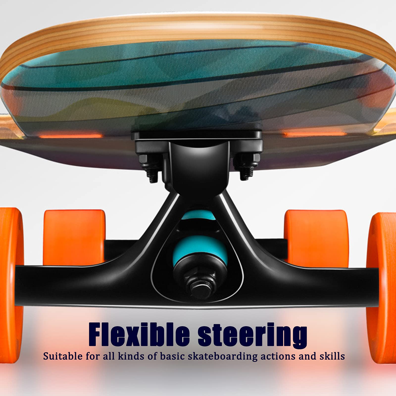 Patineta Longboard de 46" 8 Capas Longboards de Madera de Arce con Herramienta en T y Mochila, Tabla de Skate Cóncava Pro Complete Double Kick para Adultos, Jóvenes, Niños, Niñas y Niños