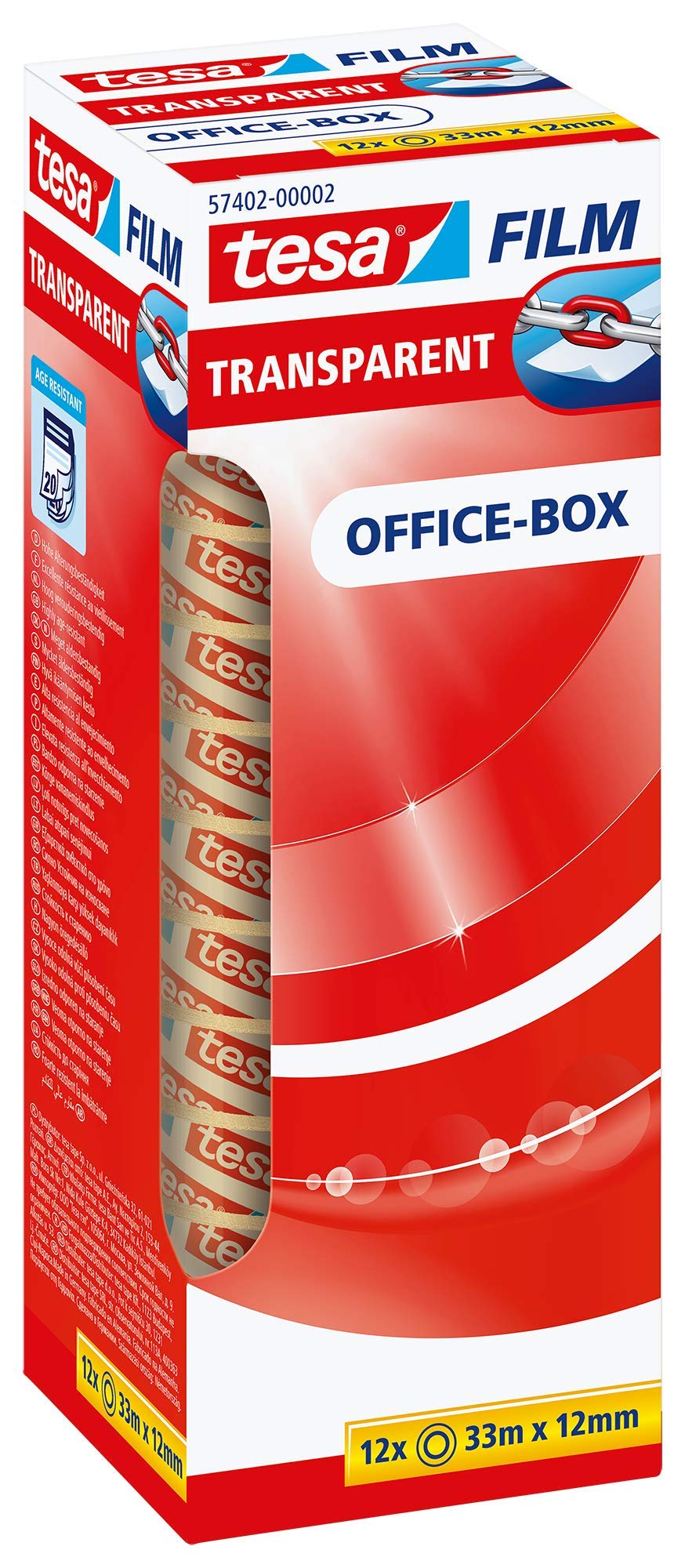 Tesa Uk Clear Tesafilm 12X Transparant 33M X 12Mm