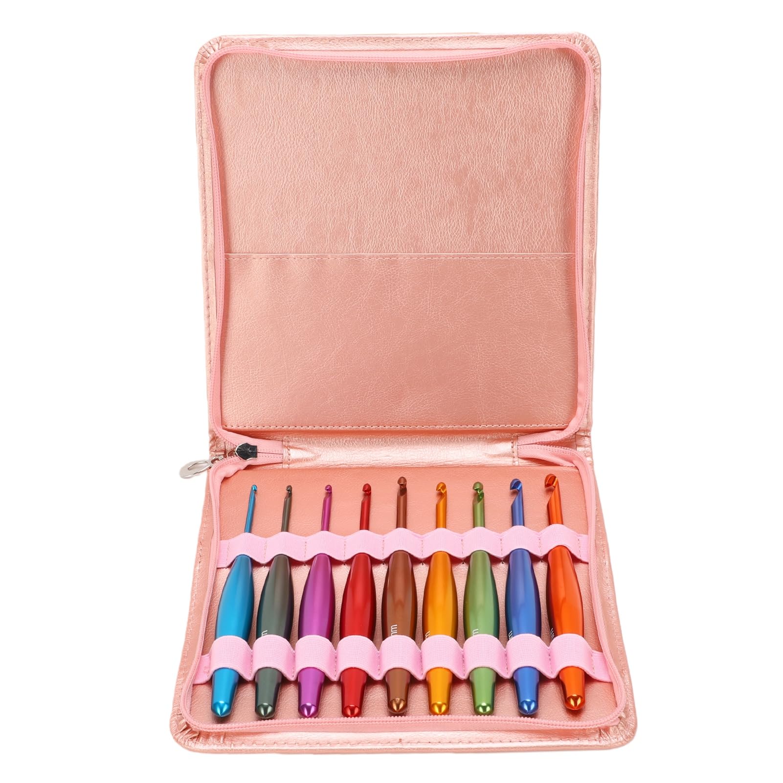Xiuganpo Juego de Agujas de Ganchillo, 9 Tamaños de 3,5 Mm a 8 Mm Kit de Ganchillo Ergonómico para Principiantes, Agujas de de Aluminio con Bolsa de Almacenamiento para Manos Artríticas
