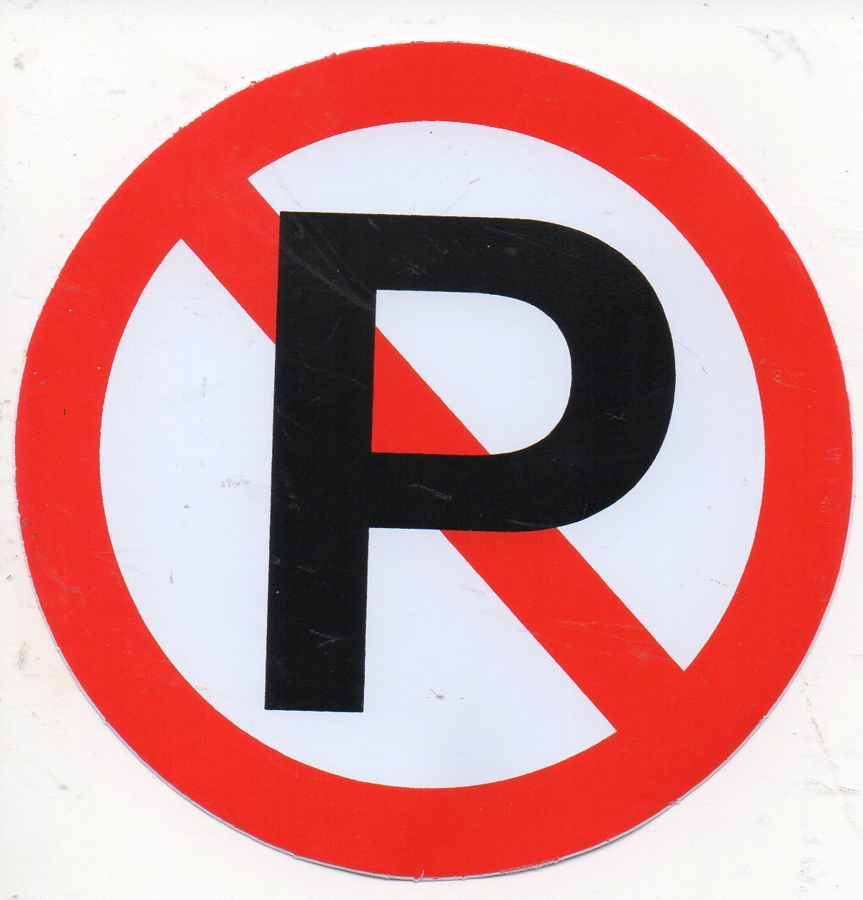 FORBIDDEN - PARKING - 10 cm diameter round stickers Stickers