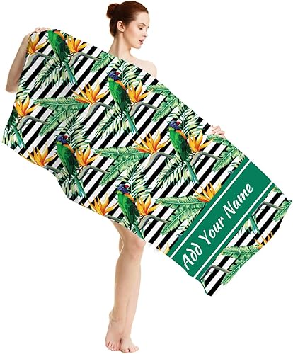 Miniatura 15 de Magimagine Toallas de playa de verano personalizadas, toalla de playa con nombre personalizado, absorbente y de secado rápido, toalla grande sin