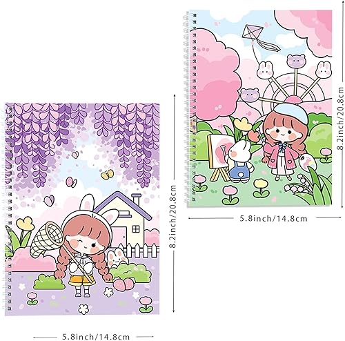 Miniatura 2 de BO SHER 2 álbumes de recolección de calcomanías, álbum de calcomanías de actividad de 24 x 2 hojas, A5 (8.3 x 5.7 pulgadas), libros de calcomanías