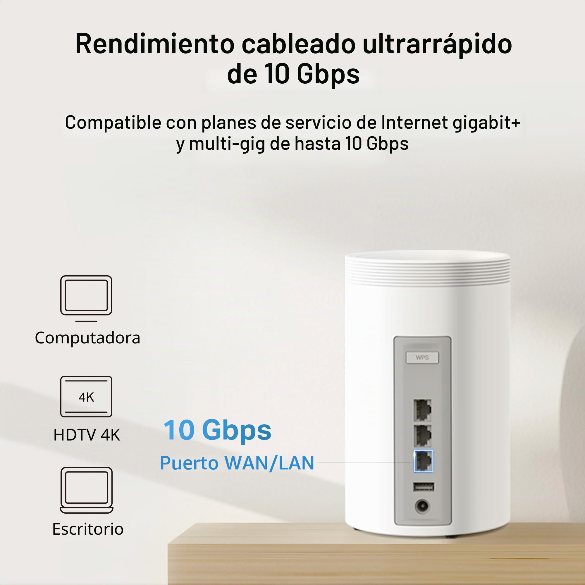 TP-Link Deco BE68(2-Pack) - Sistema WiFi 7 Mesh, BE14000, tribanda, 540 m² | Cobertura WiFi para Toda la Casa. Red Unificada. Puertos 10G. Control Parental. App Deco.