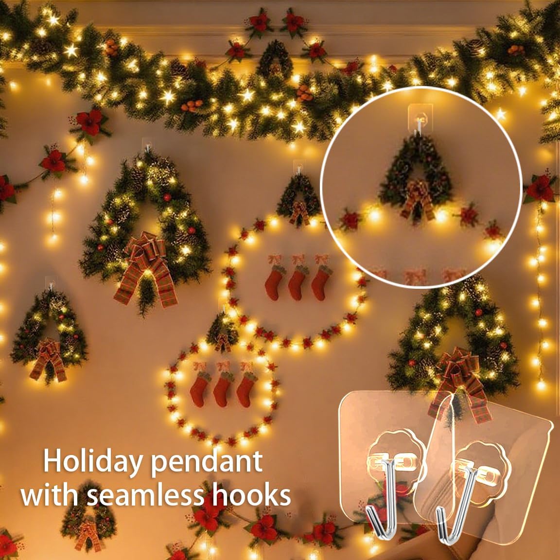 Adhesive Wall Hook, Set Heavy-Duty Thickened self-Adhesive Hook，16Pcs，33lb max Loading，Transparent, Waterproof, Bathroom, Outdoor, Kitchen, Doors, Practical Tools.