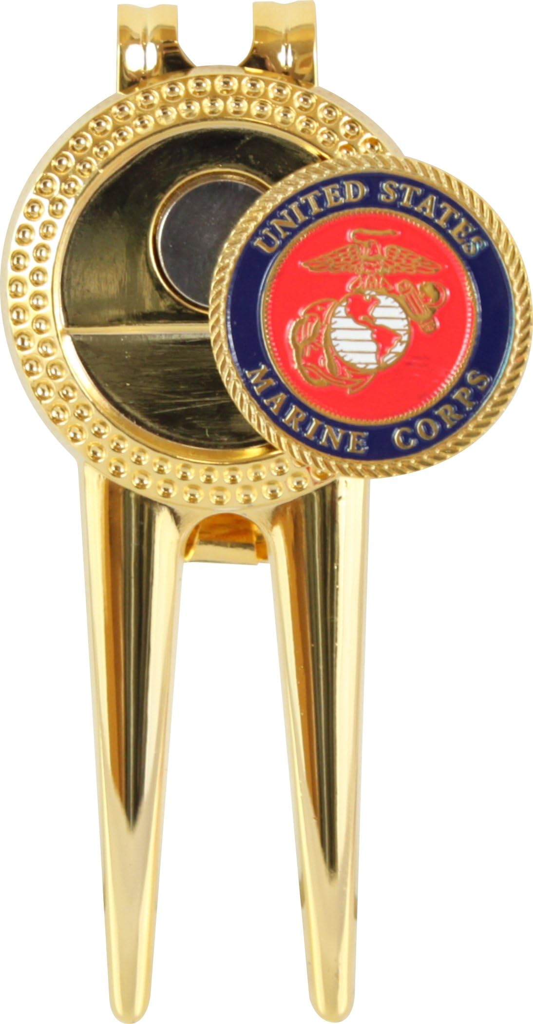 Golf By MilitaryBest US Marine Corps Divot Repair Tool with Magnetic Ball Marker