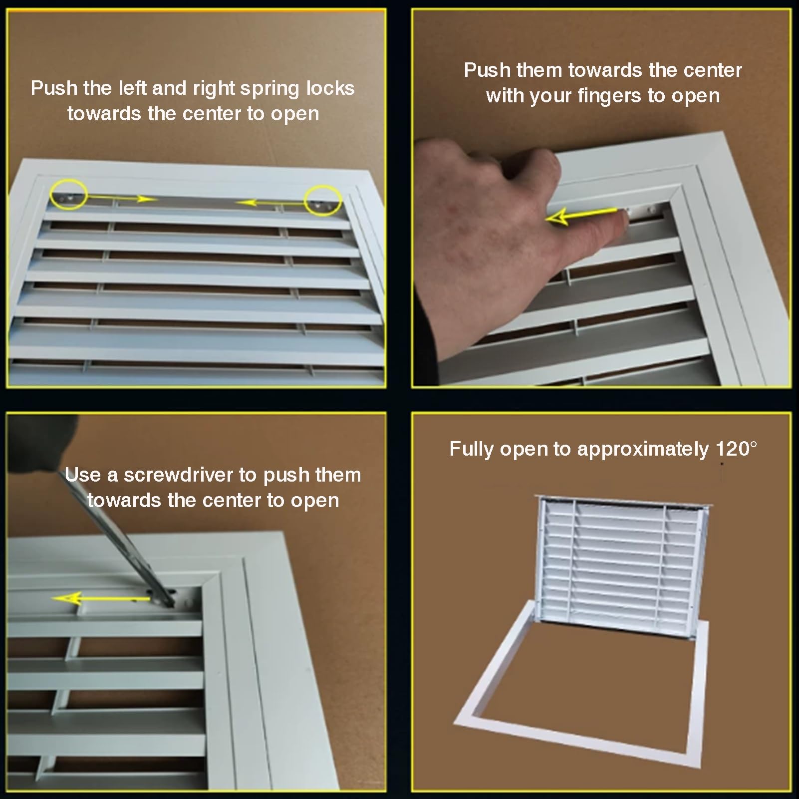 Pannello Di Accesso Con Interruttore A Pulsante, Griglia Del Filtro | Griglia di copertura dello sfiato HVAC in lega di alluminio for soffitto o parete domestica(500x500mm)