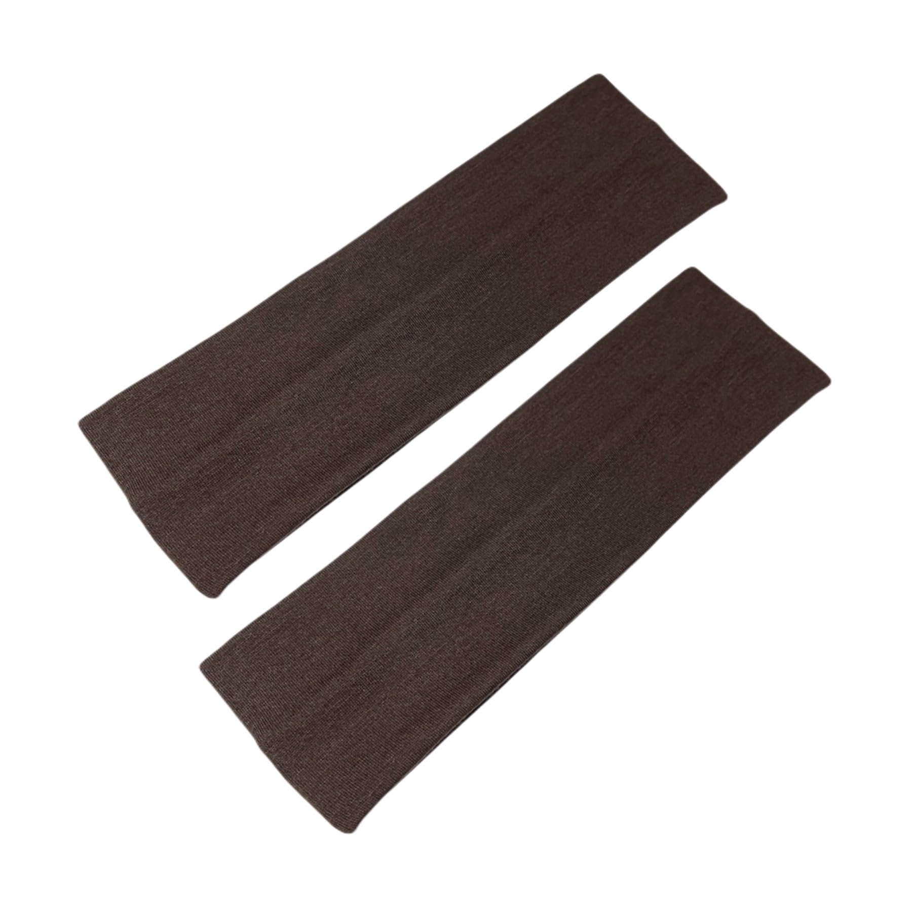 WESTEND CHOICE 7cm Wide Headbands 2 Pack Plain Stretchy Hairband Unisex Kylie Headband Bandeau Gym Exercise Headbands for Women & Men Soft Yoga Head Band (Dark brown)