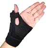 Thumb Support for Left or Right Hand Adjustable Thumb Splint for Arthritis Pain And Support Wrist and Thumb Brace for Arthritis, Tendonitis, Carpal Tunnel Pain Relief and Thumb Sprain Black