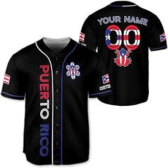 Personalized Puerto Rico Baseball Jersey Men, Puerto Rico Soccer Jersey, Puerto Rico Jersey Baseball