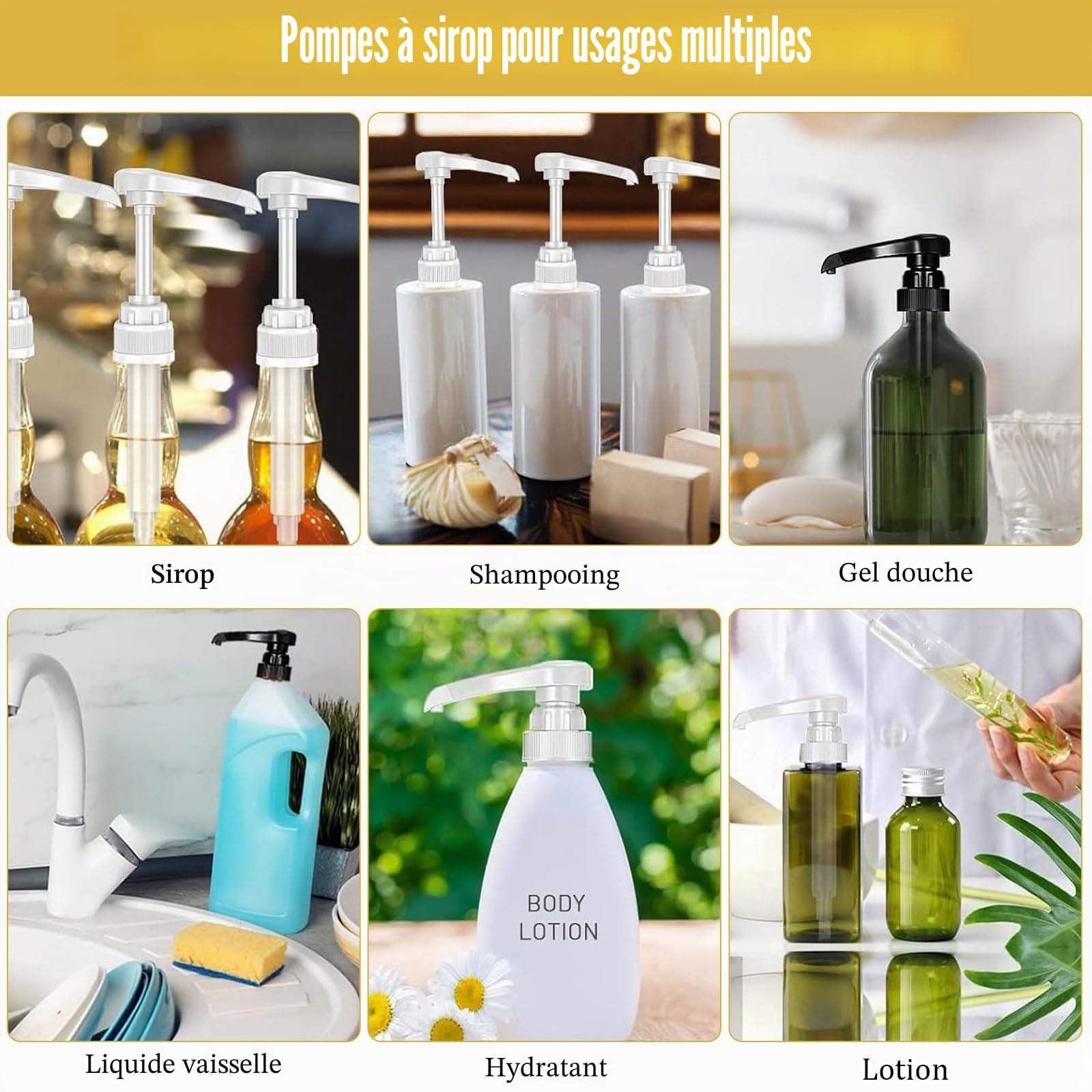 12 Pièces Distributeur Sirop Pompe Sirop Pompe Sirop Distributeur Sirop Cafe pour Café Maison Bouteille de Sirop à Café (Blanc)