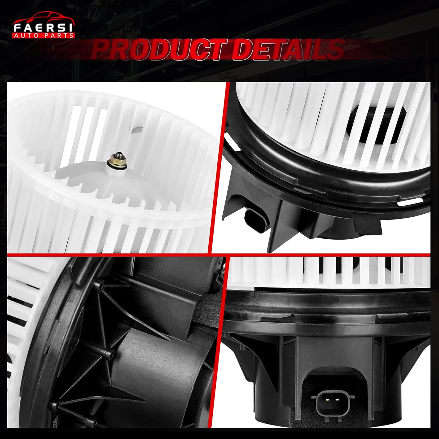 FAERSI A/C Heater Blower Motor with Fan Cage Compatible with Jeep Wrangler 2002-2006, Jeep Liberty 2002-2007 HVAC Blower Motor Assembly Replaces 700154, 5066553AA, 615-00680