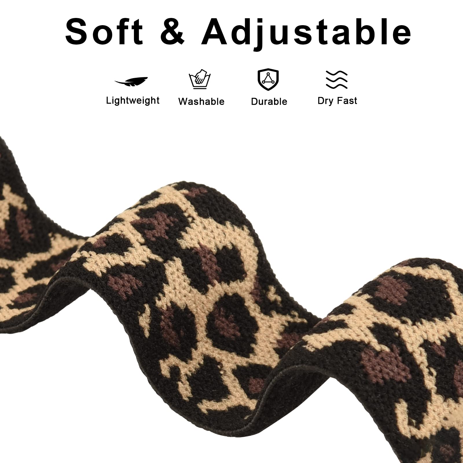 Garmin forerunner Compatible Elastic strap for Garmin Forerunner 55, 645, 245 (Leopard), 20mm Soft Nylon Watch Bands - Image 4