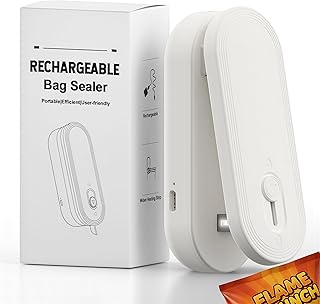 Mini Bag Sealer with Cutter and Magnet, 1800mAh Rechargeable Bag Reseale...