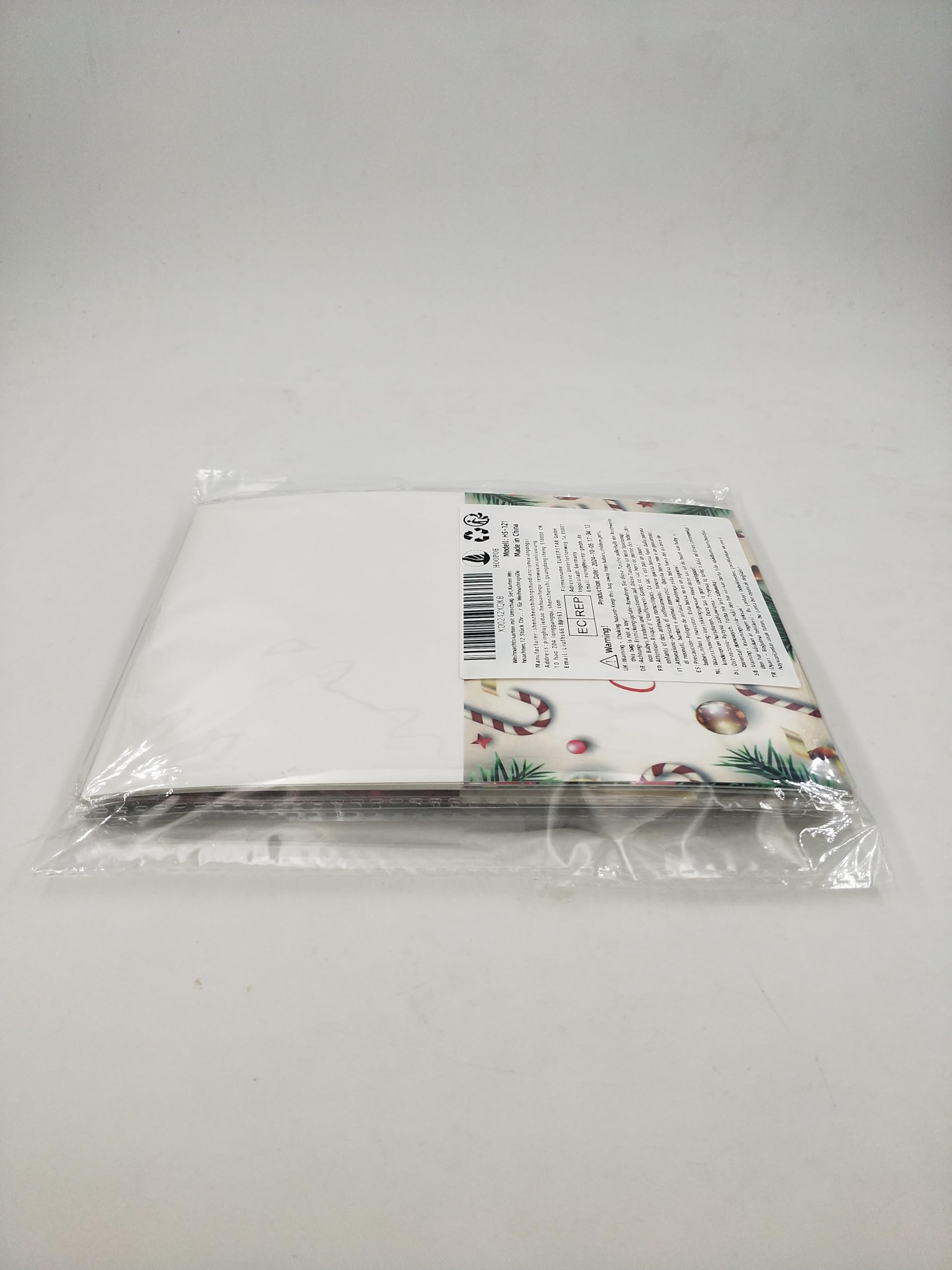 HOOPOE Carte Noel Avec Enveloppe Et Autocollants,12 Pièces C