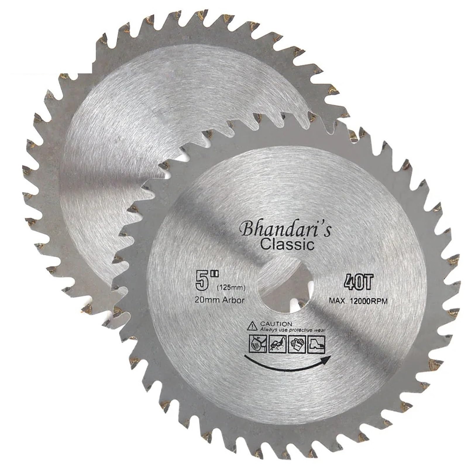 Hoja de sierra circular de 125 mm, disco de corte de madera con punta de carburo, amoladora angular y decoración, corte general de madera, 40T, 1 unidad
