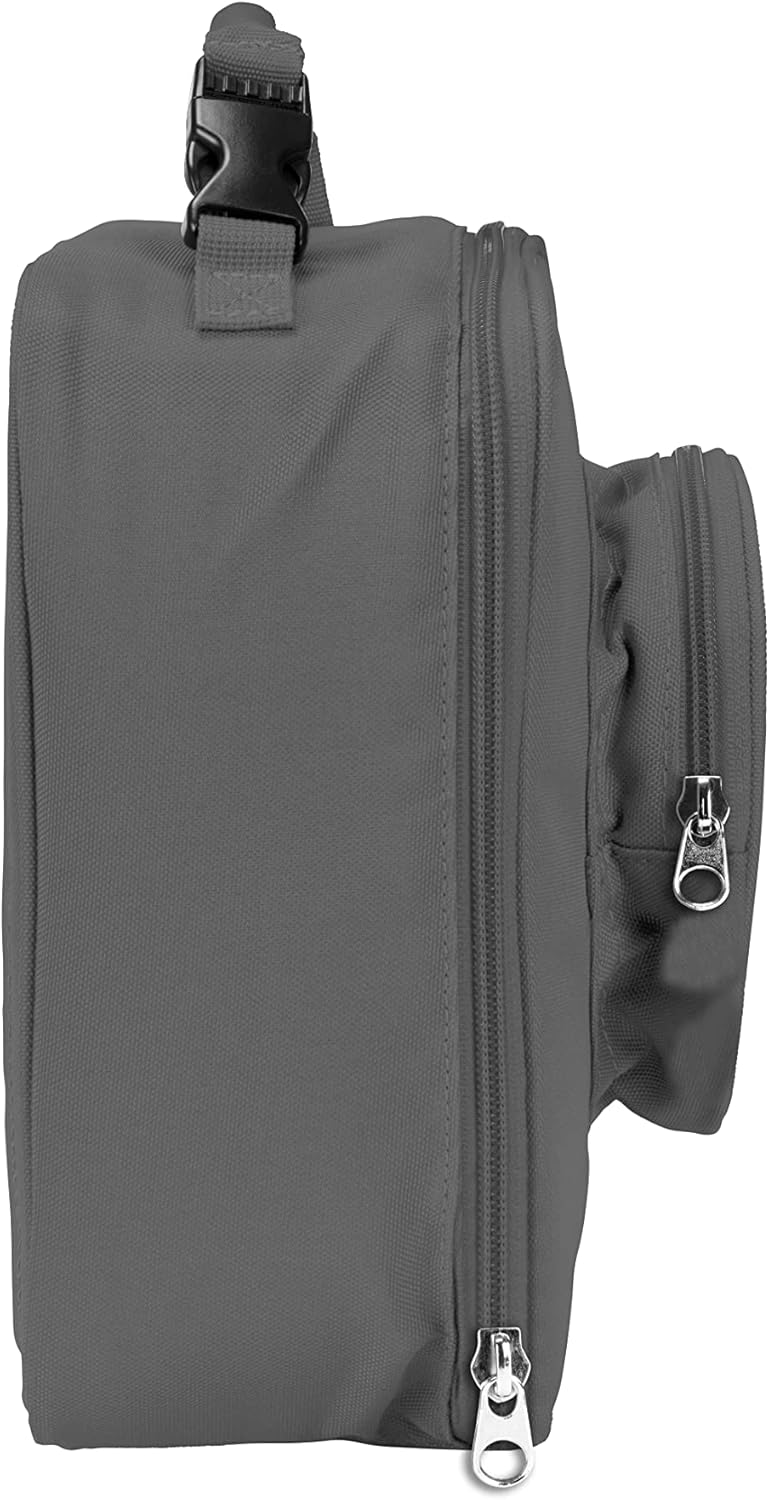 LEGO Lunch Bag, Durable and Insulated, with Mesh Pouch and Zip Compartment, Perfect for On-the-Go Meals, Gray