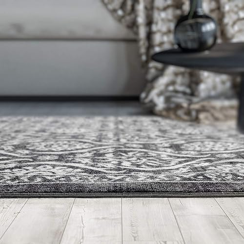 Miniatura 71 de Antep Rugs - Alfombras antideslizantes (antideslizante) 4 x 6 con parte trasera de goma floral geométrica de bajo perfil para interiores