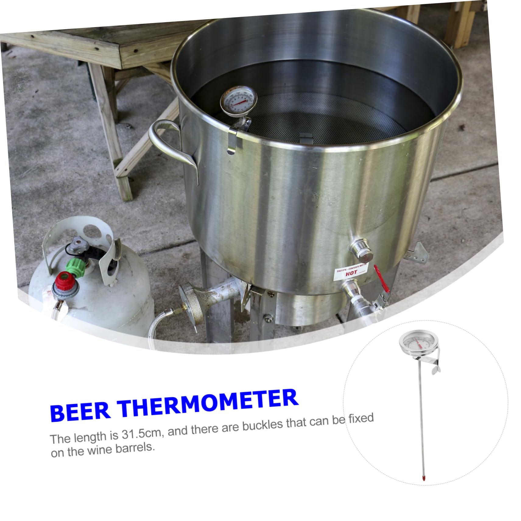 Termómetro Profesional Inoxidable para Cocina y Barbacoa de Temperatura con Abrazadera y Diseño Compacto Lectura Clara y de Limpiar