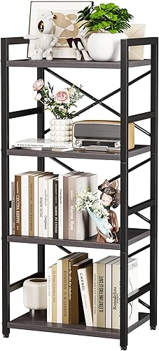 Miniatura 24 de Homeiju Estantería industrial de 3 niveles, estantería pequeña de metal, organizador rústico para sala de estar, dormitorio y oficina en casa