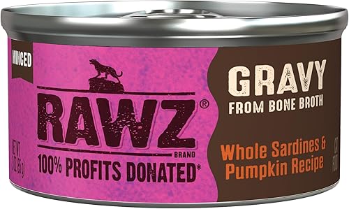 Miniatura 2 de Rawz Natural Premium - Alimento enlatado picado para gatos en salsa de caldo de huesos, hecho con ingredientes reales de carne, sin BPA y encías,