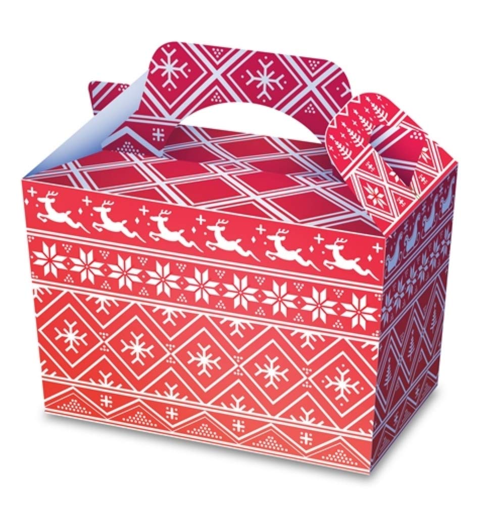 Playwrite Red 10 X Nordic Christmas Food Boxes Present Boxes Diy Party Favor Gift Boxes For Xmas Cupcake Sweets Kids Party Favor Bag