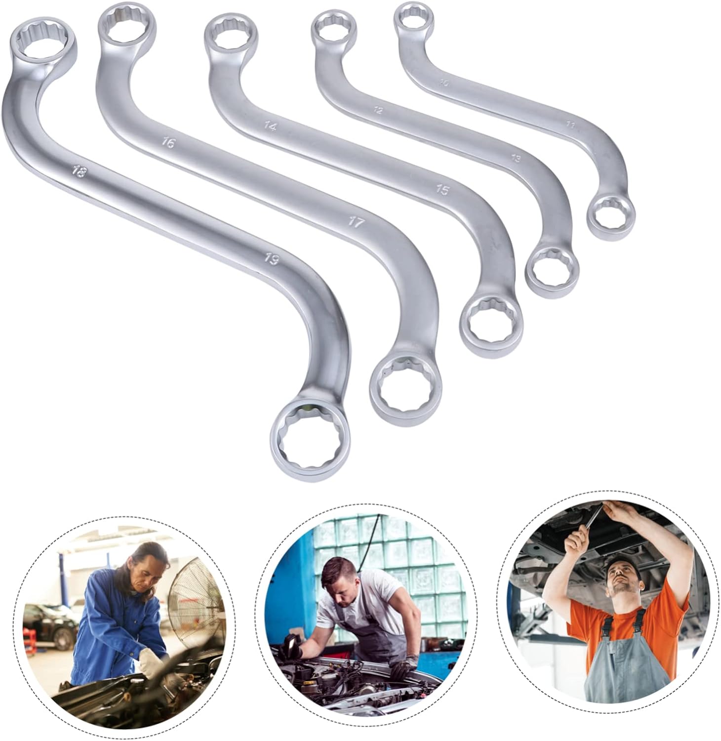 1set Car Repairing Wrench Set Irregular Elbow Spanner for Auto Maintenance Professional Wrench Convenient and Tool for Mechanics