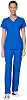 WonderWink W123 Women's Mock Wrap Top & Flat Front Double Cargo Pant Scrub Set + Badge Reel