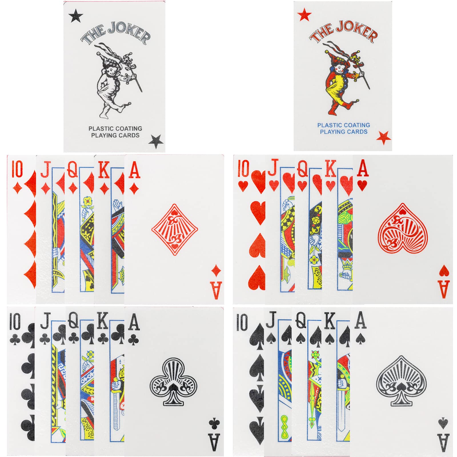 Morofme Edible Poker Cake Toppers 22Pcs Playing Cards Cake Decoration Casino Cupcake Toppers Wafer Playing Card Game Cake Decoration for Vegas Casino Night Party Supplies