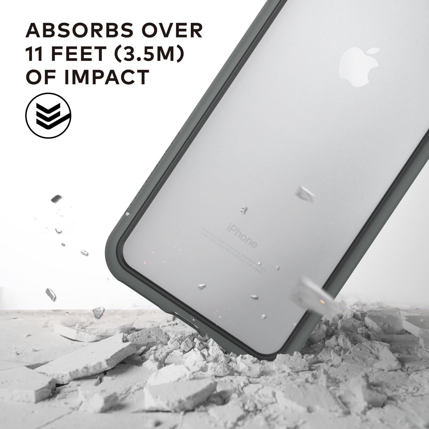 RhinoShield Ultra Protective Bumper Case [iPhone SE2 / SE (2020) / 8/7] | CrashGuard - Military Grade Drop Protection Against Full Impact, Slim, Scratch Resistant - Dark Gray