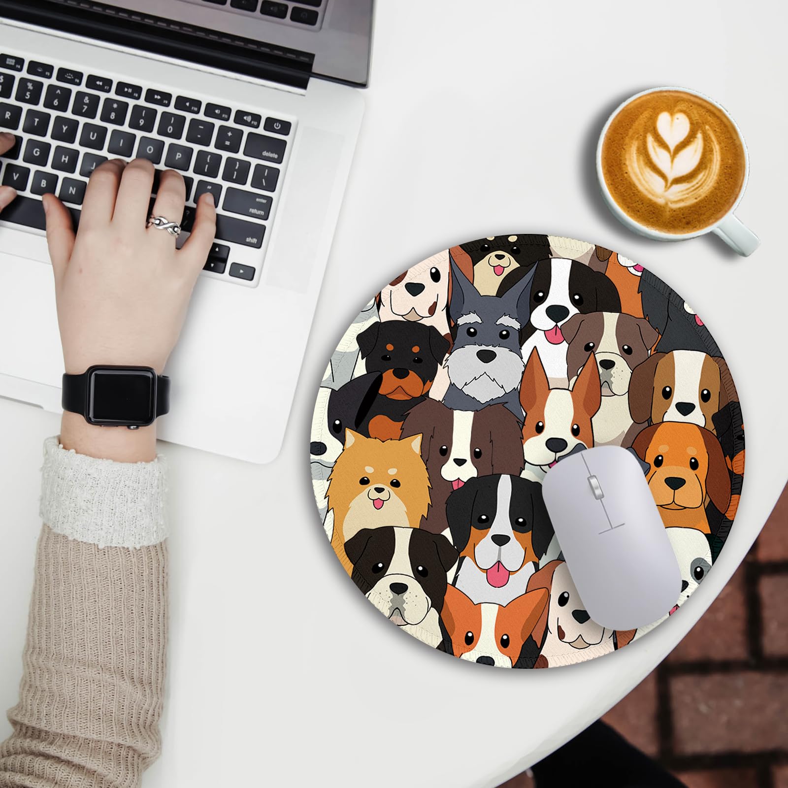 Funny Chicken Mouse Pad, Cute Rooster Small Mouse Pads For Desk, Round