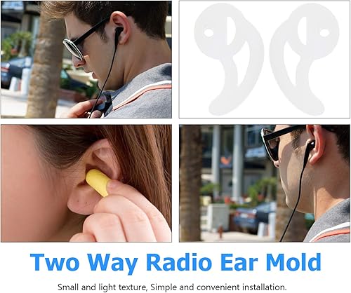 Miniatura 6 de 1 par de silicona aleta oído molde consejos para auriculares de tubo de bobina acústica