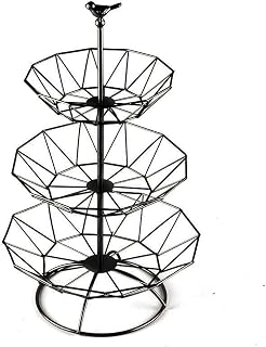 Wrought iron 3 Tier Fruit Tray Fruits Desserts Candy Buffet Plates Serving Tray for Family Dinner Birthday Party Wedding-gold