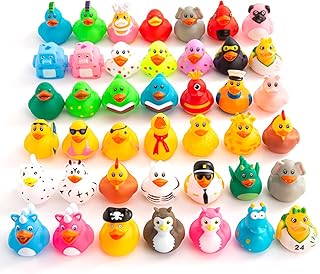 50Pcs Rubber Ducks Baby Bath Toys for Baby and Toddlers, 2.5Inch Assortment Mini Ducks for Kids, Rubber Duck For Jeep Ducking Birthday Gifts Halloween Christmas Party Favors