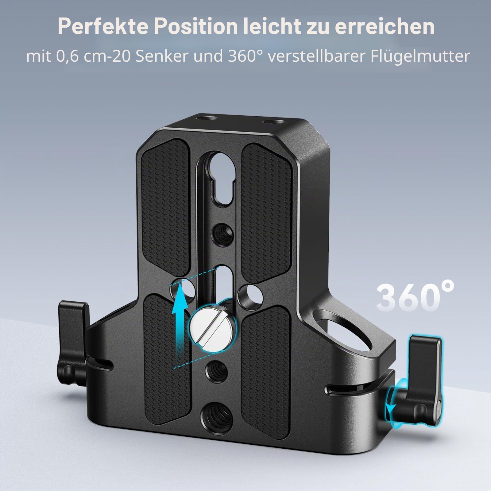 SMALLRIG Kamera-Grundplatte mit Stangenschienenklemme, Grundplatte für Sony A6500 A6600 A6300, für Panasonic GH5 GH6, für Sony A7-Serie, für Canon R5 R6, beide für Kameras und Käfige - 1674