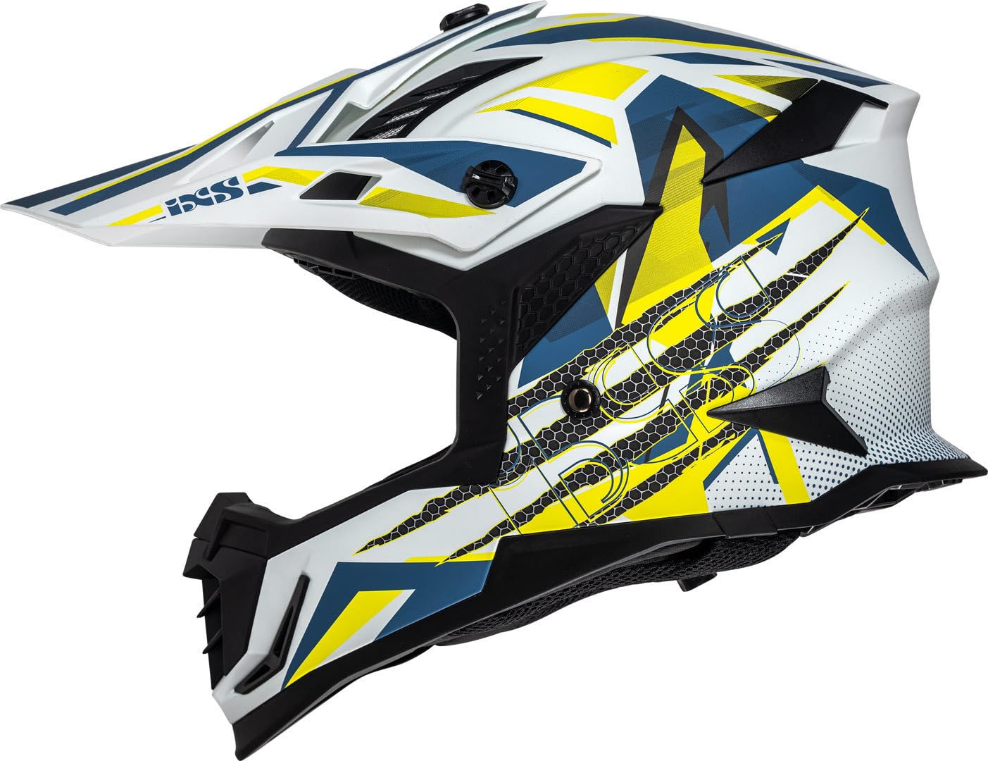 IXS iXS363 2.0 Casco Motocross, bianco/giallo/blu, S (55/56)