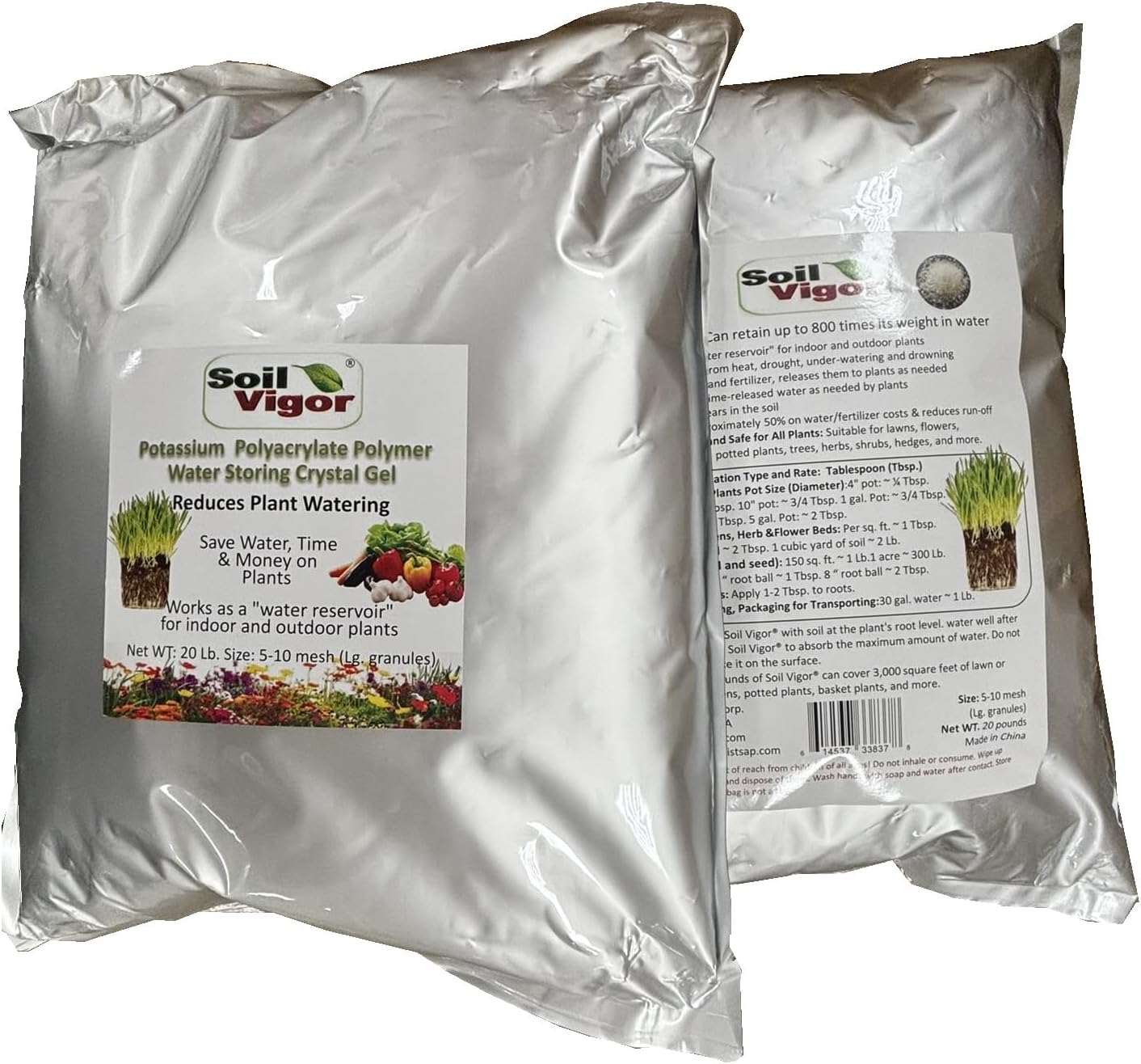 5 Pounds Soil Vigor Super Absorbent Polymer: Soil Amendment, Moisture Retention, and Nutrient Enhancement for All Plants (8)