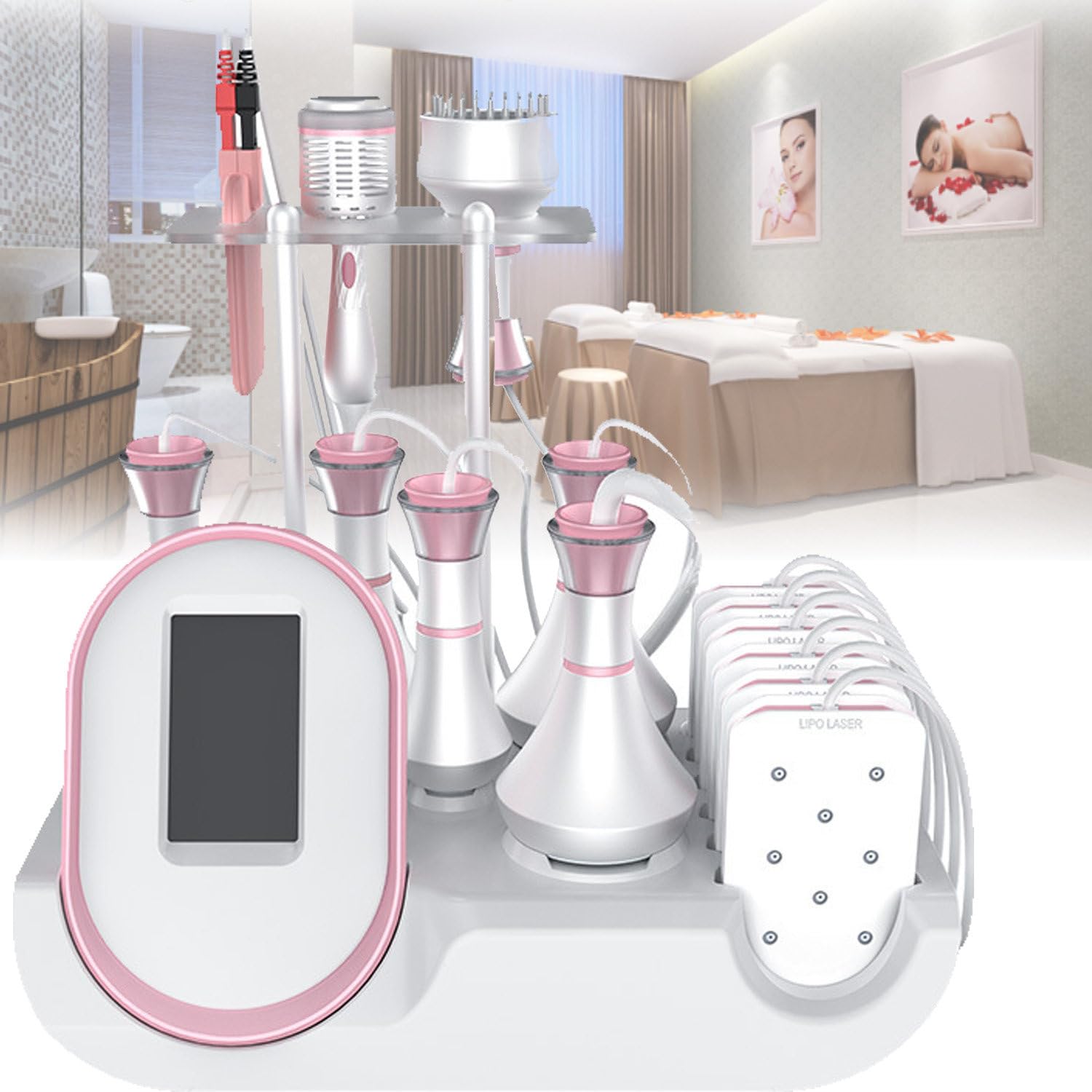 Dispositivo dimagrante 80k 9 in 1, macchina di bellezza per il dimagrimento del corpo, strumento di bellezza per il sollevamento della pelle con strumento di rimozione del grasso, con 9 sonde A