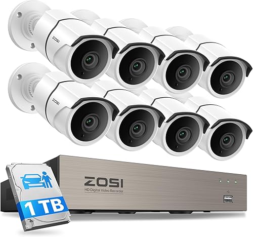 Miniatura 12 de ZOSI 4PACK 1920TVL 1080P HD TVI Cámaras de seguridad 120 pies de visión nocturna CCTV Cámaras de seguridad para el hogar Día/Noche Cámara