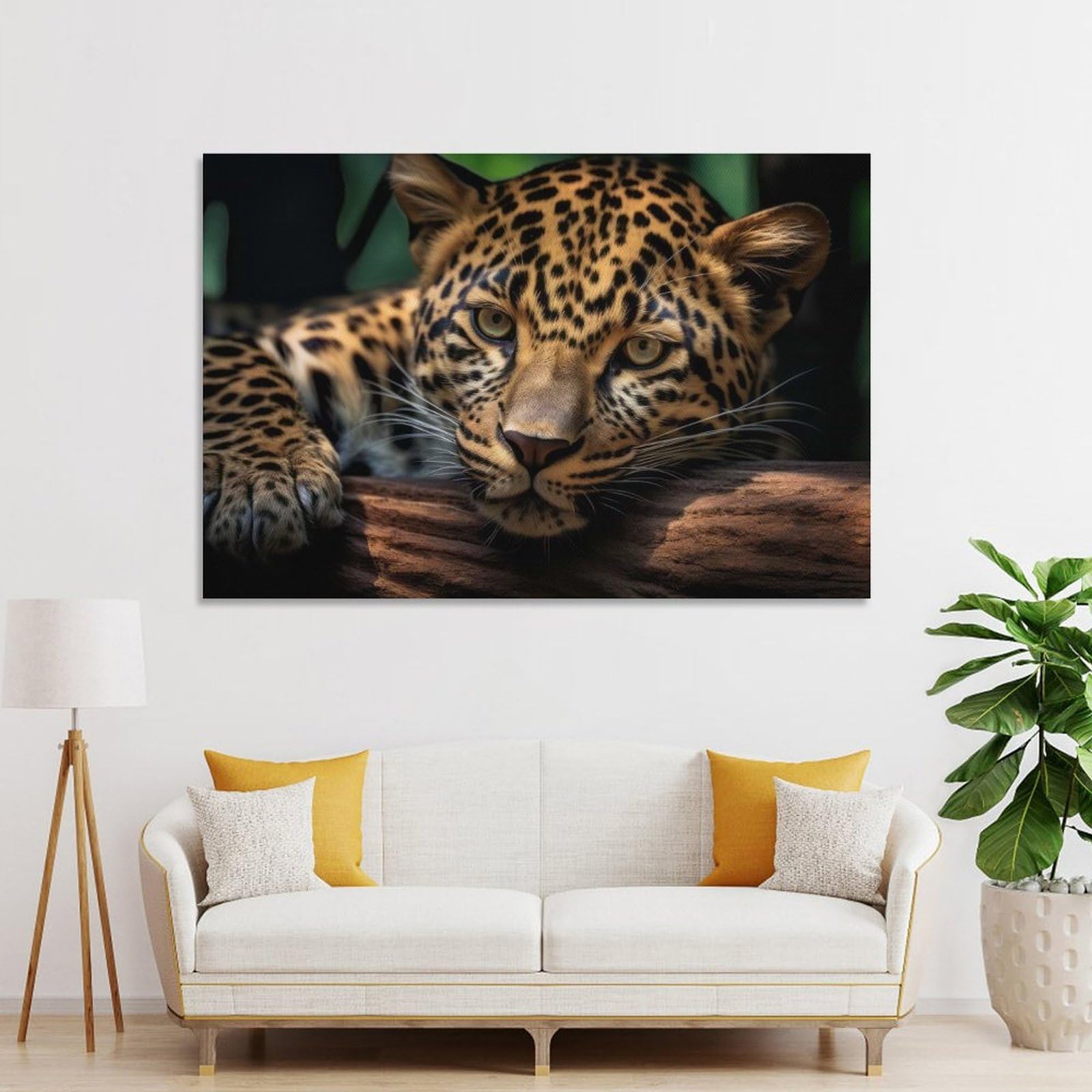 Junmoney Leopard Wildlife Photo Room Decor Wall Art, 24x36inch(60x90cm), for Bedroom, Guest Room Or Reading Nook, Home Artwork with A Soft Interior Feel