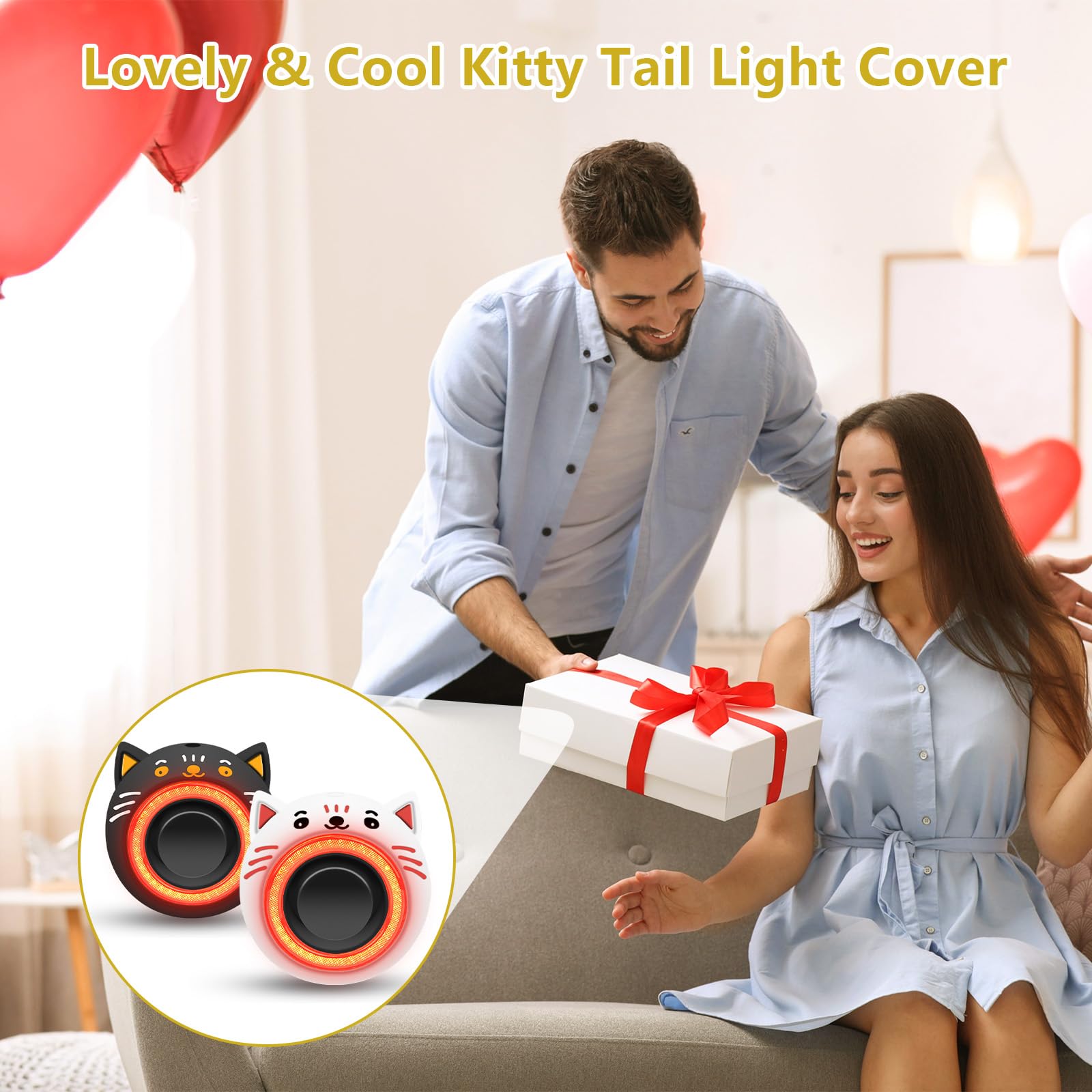 NineLeaf Hello Kitty Bike Tail Light Silicone Cover, Cute Waterproof Cat Design Universal Reflector Case for Girls Bicycle Safety Accessories (Night Riding Essential)