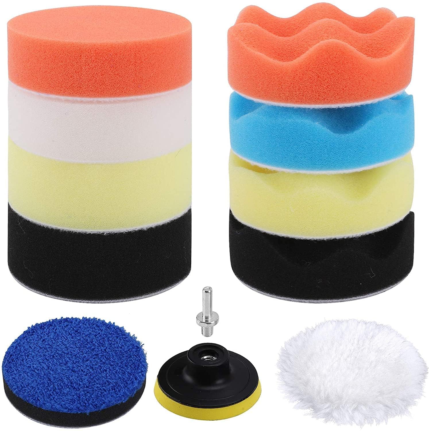 arkit foam pads for car polisher |woollen buffer pads | car pads for polishing, waxing, sanding, sealing glaze | car foam pads of drill polisher attachment |foam drill polishing pad kit |